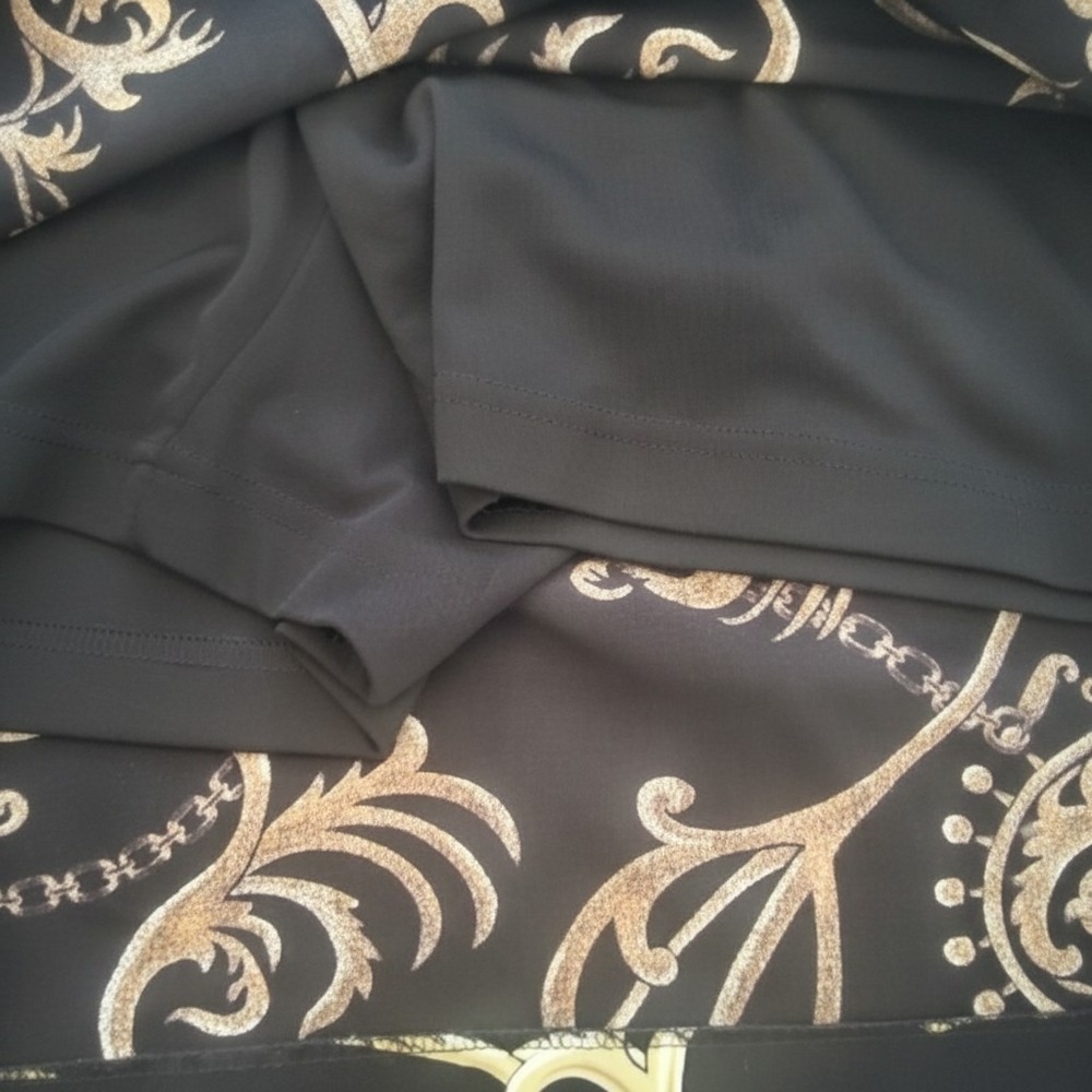 EP Pro Golf Skort Womens 10 Black & ‎ Gold Scroll Chain Print Athletic Skirt - Picture 6 of 8